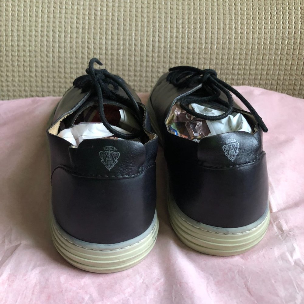 Gucci Men's Black Leather Sneakers - Picture 7 of 15